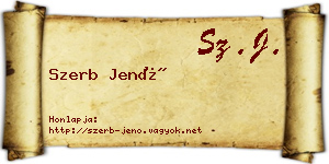 Szerb Jenő névjegykártya