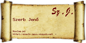Szerb Jenő névjegykártya